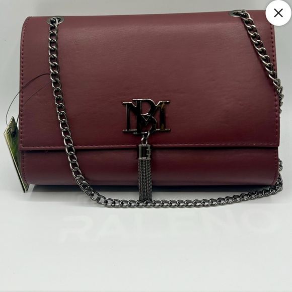 Badgley Mischka Handbags - Badgley Mischka Chic Burgundy Crossbody Bag with Chain Strap